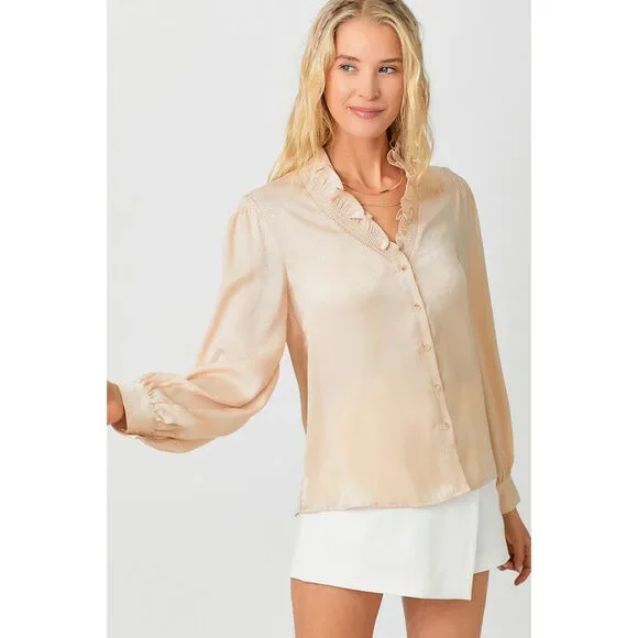 Wynonna High Neck Ruffled Blouse - Picture 1 of 3